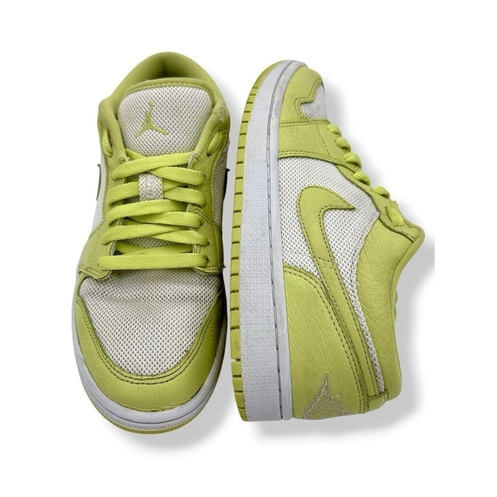 Nike Air Jordan 1 Low SE Limelight Green Leather Sneaker Womens DH9619-103 Sz 8